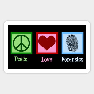 Peace Love Forensics Sticker